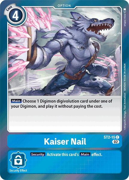 (ST2-15) Digimon TCG Resurgence Booster Single: Kaiser Nail (ST2-15)  Common