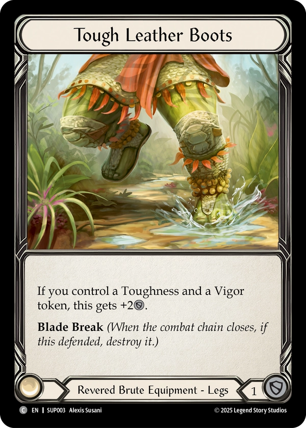 (003) Flesh & Blood TCG Super Slam Single: Tough Leather Boots (Regular)  Common