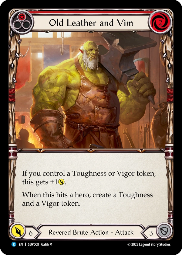 (008) Flesh & Blood TCG Super Slam Single: Old Leather and Vim (Regular)  Rare