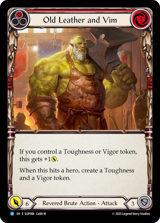 (008) Flesh & Blood TCG Super Slam Single: Old Leather and Vim (Regular)  Rare