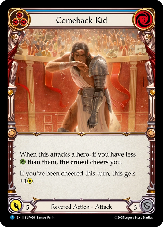 (029) Flesh & Blood TCG Super Slam Single: Comeback Kid (Blue) (Regular)  Rare