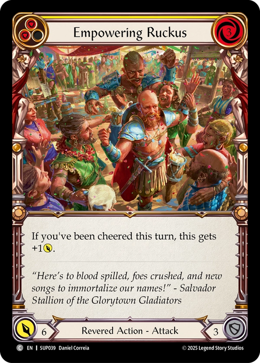 (039) Flesh & Blood TCG Super Slam Single: Empowering Ruckus (Rainbow Foil)  Common