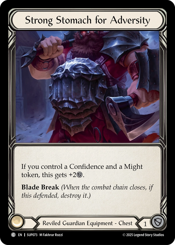 (073) Flesh & Blood TCG Super Slam Single: Strong Stomach for Adversity (Cold Foil)  Common