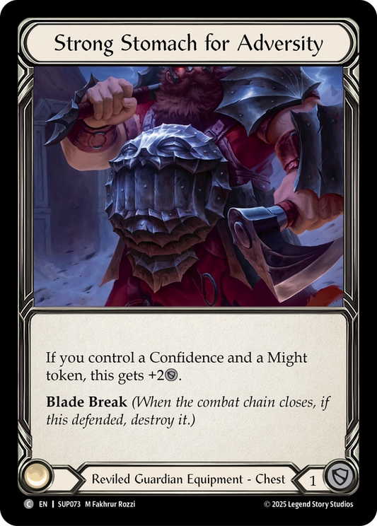 (073) Flesh & Blood TCG Super Slam Single: Strong Stomach for Adversity (Cold Foil)  Common