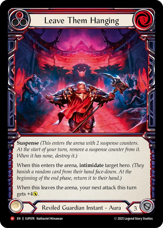 (074) Flesh & Blood TCG Super Slam Single: Leave Them Hanging (Extended Art Cold Foil)  Majestic