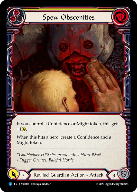 (078) Flesh & Blood TCG Super Slam Single: Spew Obscenities (Rainbow Foil)  Rare