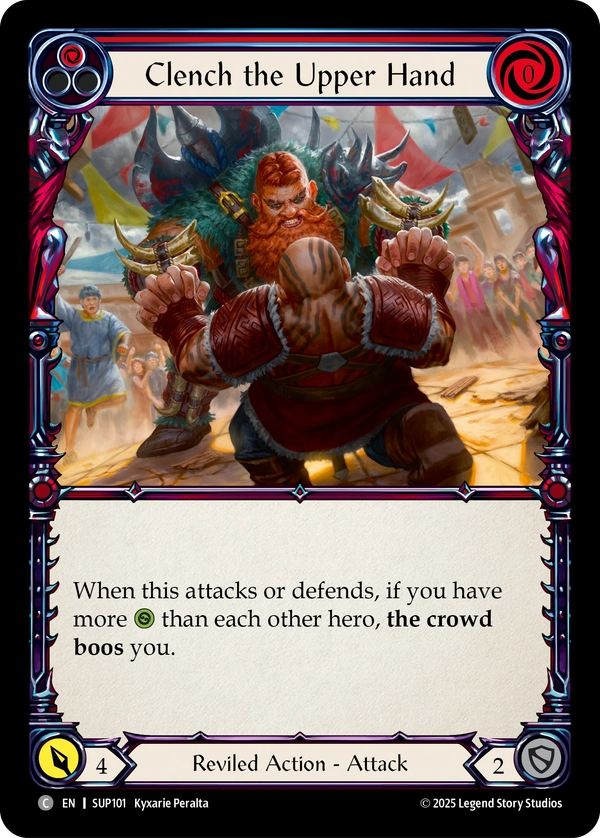 (101) Flesh & Blood TCG Super Slam Single: Clench the Upper Hand (Red) (Regular)  Common