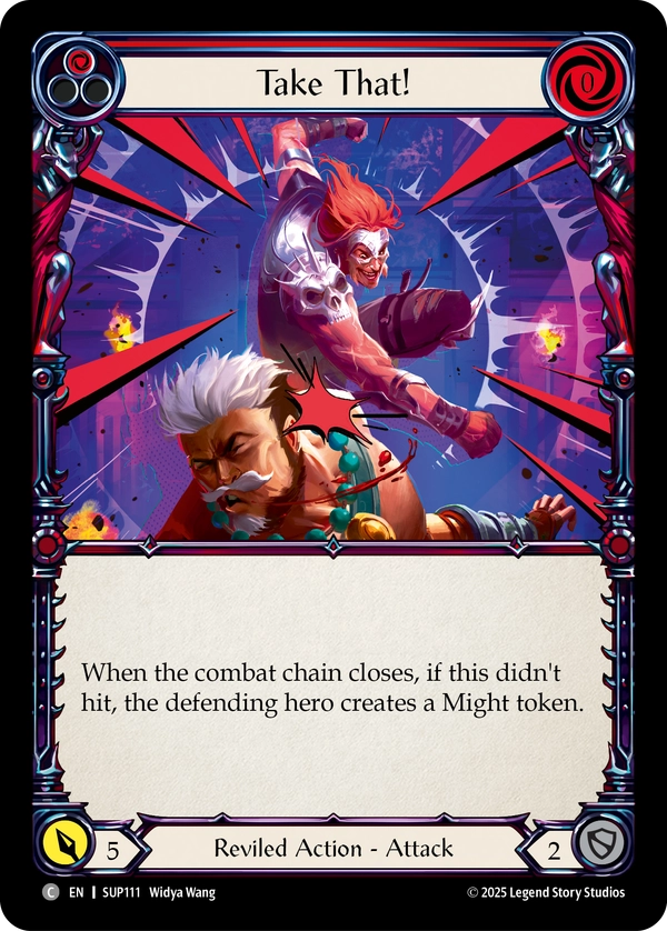 (111) Flesh & Blood TCG Super Slam Single: Take That! (Red) (Rainbow Foil)  Common