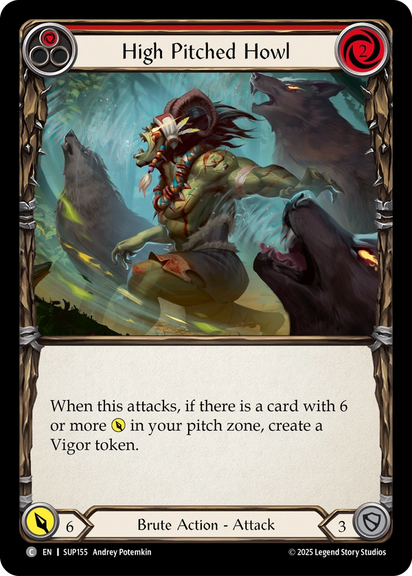 (155) Flesh & Blood TCG Super Slam Single: High Pitched Howl (Red) (Regular)  Common