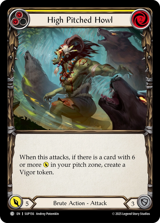 (156) Flesh & Blood TCG Super Slam Single: High Pitched Howl (Yellow) (Regular)  Common