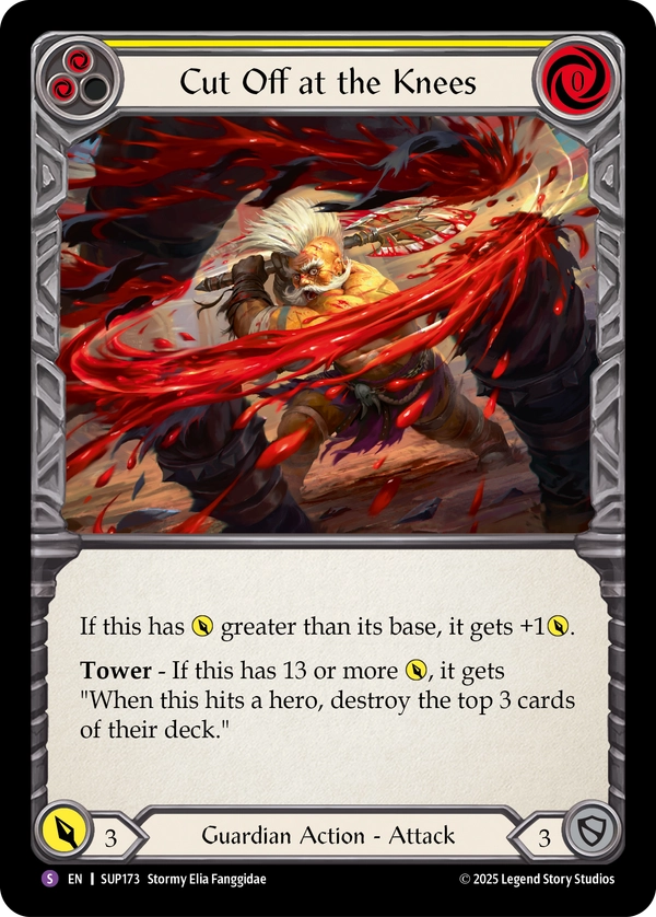 (173) Flesh & Blood TCG Super Slam Single: Cut Off at the Knees (Rainbow Foil)  Super Rare