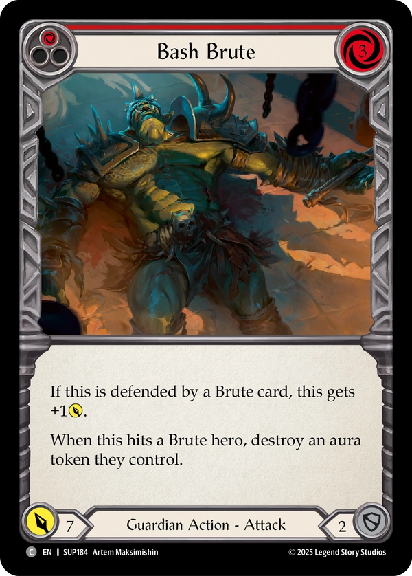 (184) Flesh & Blood TCG Super Slam Single: Bash Brute (Rainbow Foil)  Common