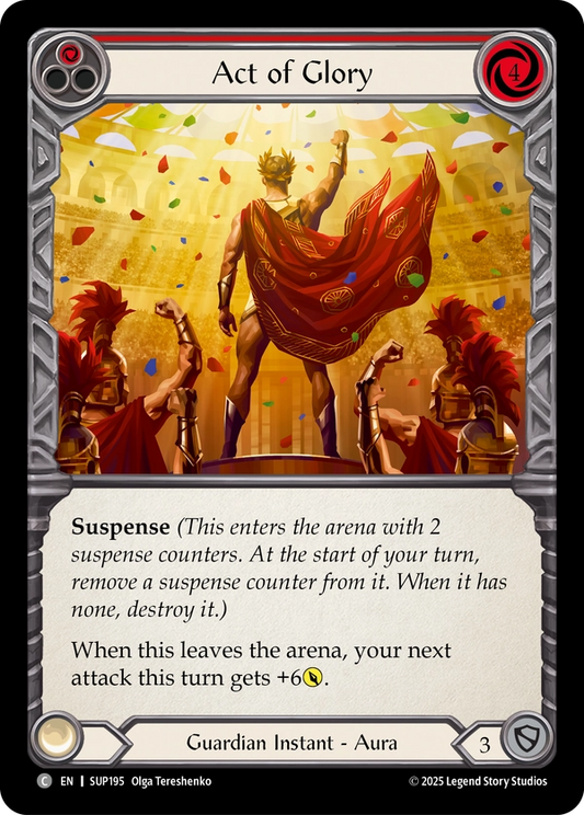 (195) Flesh & Blood TCG Super Slam Single: Act of Glory (Red) (Regular)  Common