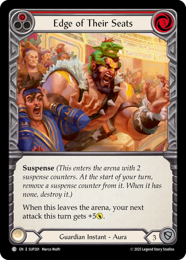 (201) Flesh & Blood TCG Super Slam Single: Edge of Their Seats (Red) (Rainbow Foil)  Common