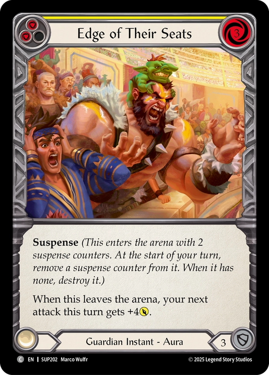 (202) Flesh & Blood TCG Super Slam Single: Edge of Their Seats (Yellow) (Rainbow Foil)  Common