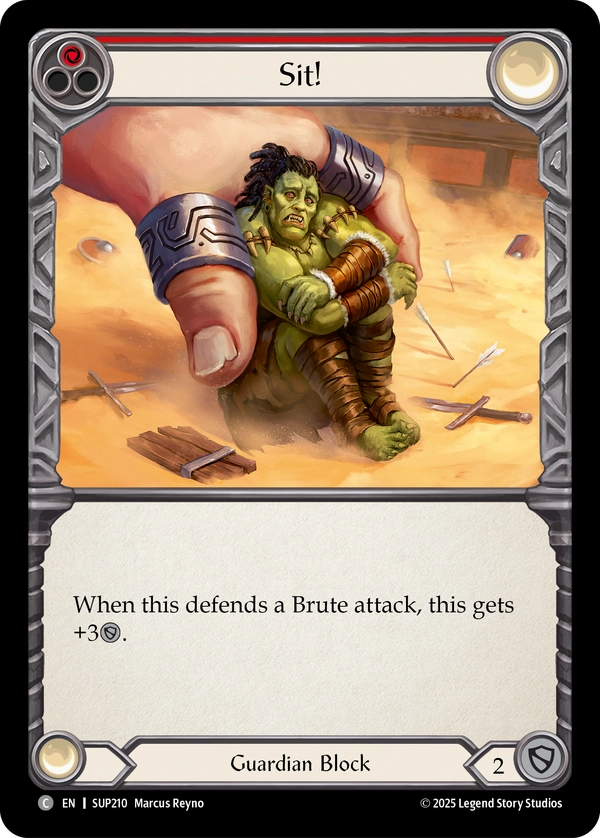 (210) Flesh & Blood TCG Super Slam Single: Sit! (Regular)  Common