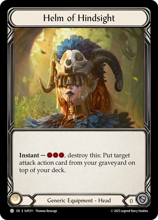 (211) Flesh & Blood TCG Super Slam Single: Helm of Hindsight (Regular)  Common