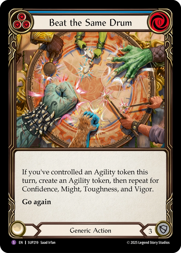 (219) Flesh & Blood TCG Super Slam Single: Beat the Same Drum (Regular)  Super Rare