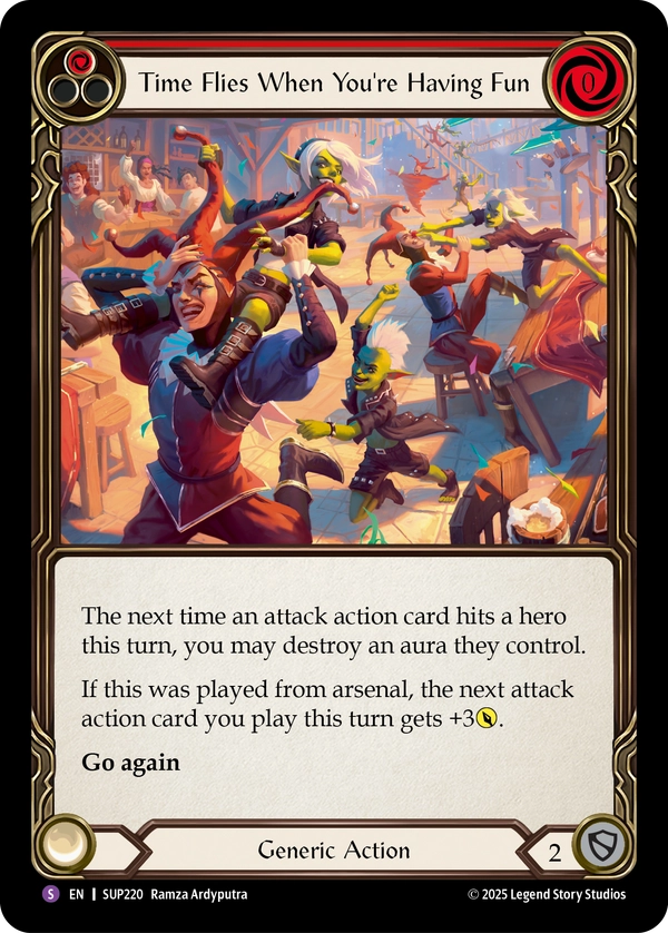 (220) Flesh & Blood TCG Super Slam Single: Time Flies When You're Having Fun (Rainbow Foil)  Super Rare