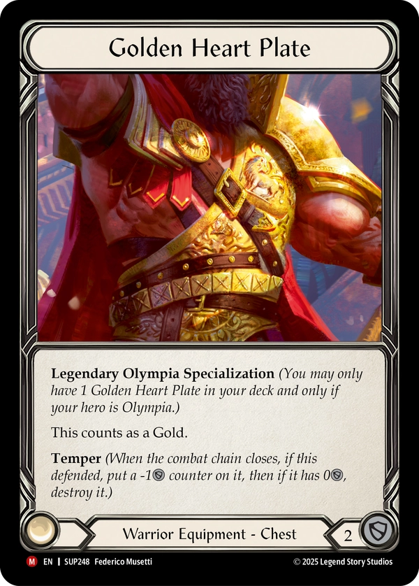 (248) Flesh & Blood TCG Super Slam Single: Golden Heart Plate (Regular)  Majestic