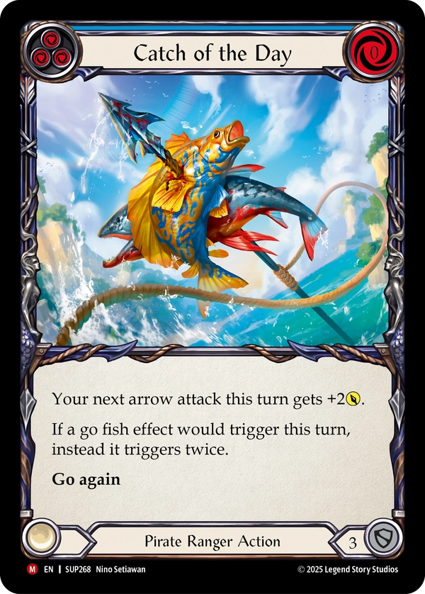 (268) Flesh & Blood TCG Super Slam Single: Catch of the Day (Rainbow Foil)  Majestic