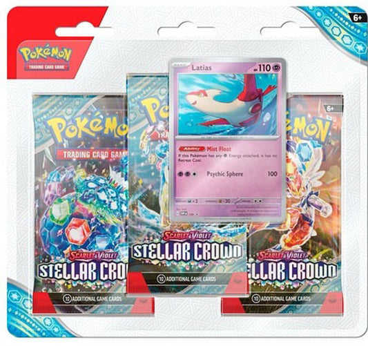 Pokemon TCG: Scarlet & Violet Stellar Crown 3 Pack Blister Latias
