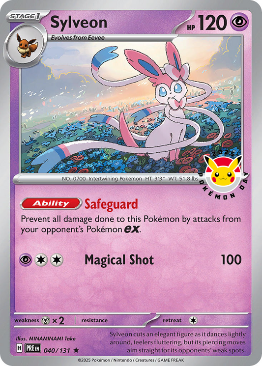 (040/131) Pokemon TCG Prismatic Evolutions: Additionals Single: Sylveon   Promo (Pokemon Day Stamped Promo)