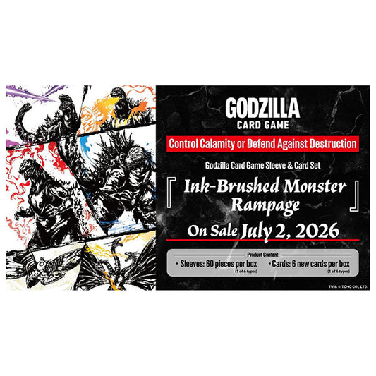 Godzilla Card Game - Ink Brushed Monster Rampage Sleeve & Card Set