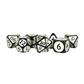 Fanroll - 16mm Resin Poly Dice Set - Black w/ Silver Enamel