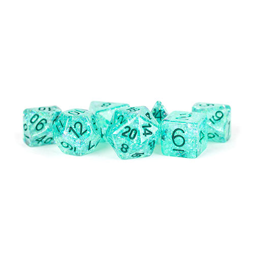 Fanroll - 16mm Resin Poly Dice Set - Flash Dice: Teal
