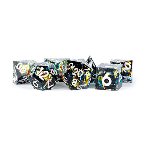 Fanroll - Sharp Edge Resin Dice Set: Simmering Coal
