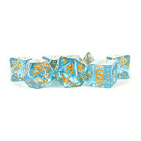 Fanroll - 16mm Resin Polyhedral Dice Set: Blue w/ Gold Foil