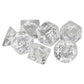 Chessex Translucent Polyhedral 7-Die Set: Translucent Clear / White