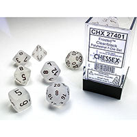 Chessex - Frosted Polyhedral 7 Dice Set - Clear with Black