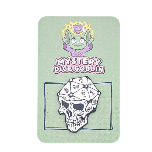 Mystery Dice Goblin: D20 Skull Pin