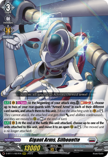 (007) Cardfight Vanguard Clash of the Heroes Single: Gigant Arms, Silhouette [D-Format] (V.1 - Triple Rare)  Triple Rare