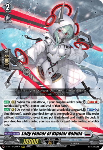 (009) Cardfight Vanguard Clash of the Heroes Single: Lady Fencer of Bipolar Nebula [D-Format] (V.1 - Triple Rare)  Triple Rare