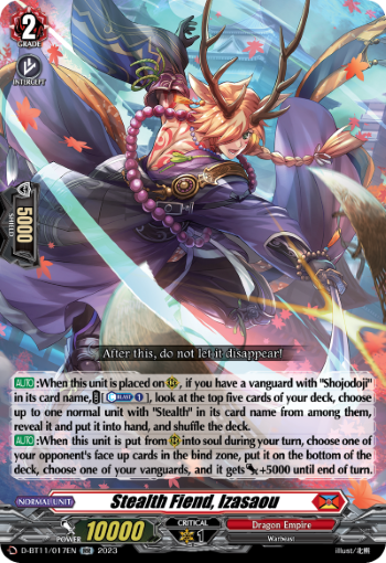 (017) Cardfight Vanguard Clash of the Heroes Single: Stealth Fiend, Izasaou [D-Format] (V.1 - Double Rare)  Double Rare