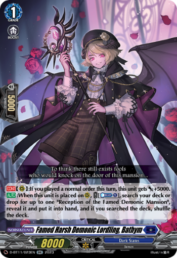 (023) Cardfight Vanguard Clash of the Heroes Single: Famed Harsh Demonic Lordling, Bathym [D-Format] (V.1 - Double Rare)  Double Rare