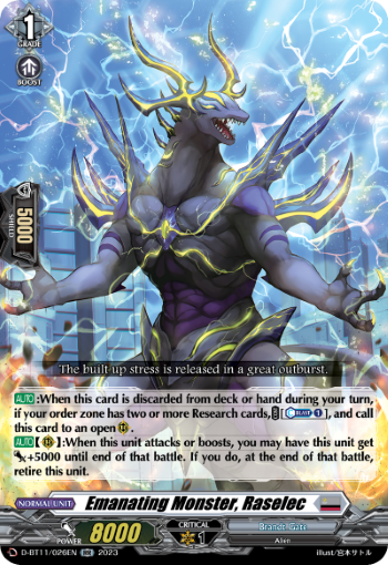 (026) Cardfight Vanguard Clash of the Heroes Single: Emanating Monster, Raselec [D-Format] (V.1 - Double Rare)  Double Rare