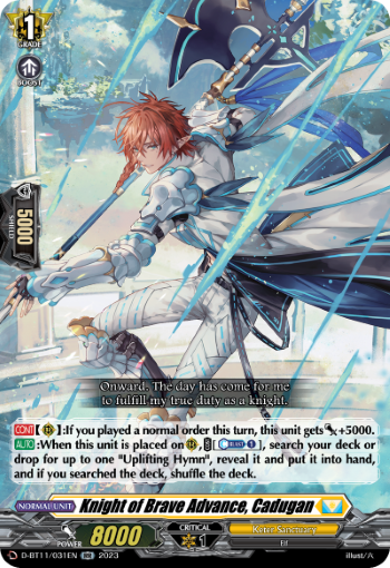 (031) Cardfight Vanguard Clash of the Heroes Single: Knight of Brave Advance, Cadugan [D-Format] (V.1 - Double Rare)  Double Rare