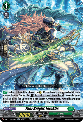 (034) Cardfight Vanguard Clash of the Heroes Single: Tear Knight, Ieroklis [D-Format] (V.1 - Double Rare)  Double Rare