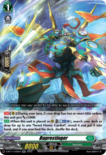 (035) Cardfight Vanguard Clash of the Heroes Single: Buprestinger [D-Format] (V.1 - Double Rare)  Double Rare