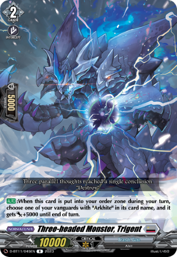 (045) Cardfight Vanguard Clash of the Heroes Single: Three-headed Monster, Trigent [D-Format] (V.1 - Rare)  Rare