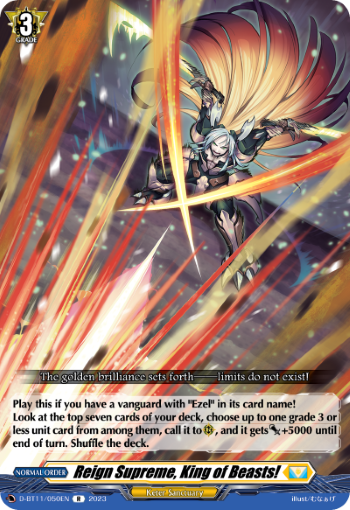 (050) Cardfight Vanguard Clash of the Heroes Single: Reign Supreme, King of Beasts! [D-Format] (V.1 - Rare)  Rare