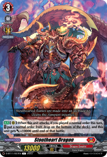 (057) Cardfight Vanguard Clash of the Heroes Single: Stoutheart Dragon [D-Format]  Common