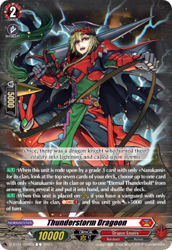 (058) Cardfight Vanguard Clash of the Heroes Single: Thunderstorm Dragoon [D-Format]  Common