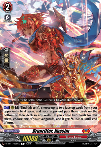 (059) Cardfight Vanguard Clash of the Heroes Single: Dragritter, Kassim [D-Format]  Common