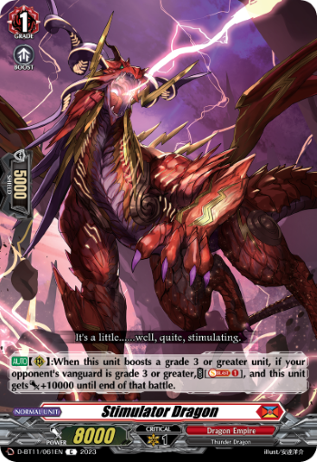 (061) Cardfight Vanguard Clash of the Heroes Single: Stimulator Dragon [D-Format]  Common
