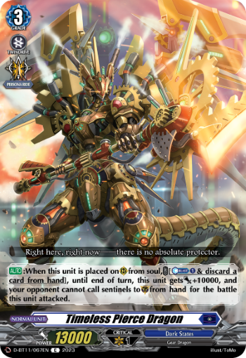 (067) Cardfight Vanguard Clash of the Heroes Single: Timeless Pierce Dragon [D-Format]  Common